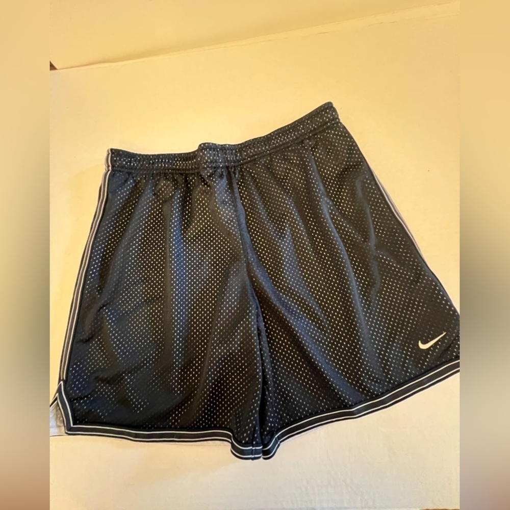 NIKE NAVY BLUE AND WHITE WOMEN’S RUNNING ATHLETIC SHORTS.